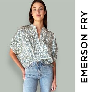 Emerson Fry Mandarin Collar Cypress Top, Size OS, MSRP $128